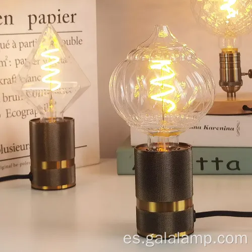 Lámpara decorativa de filamento de LED ámbar de forma grande de forma círculo